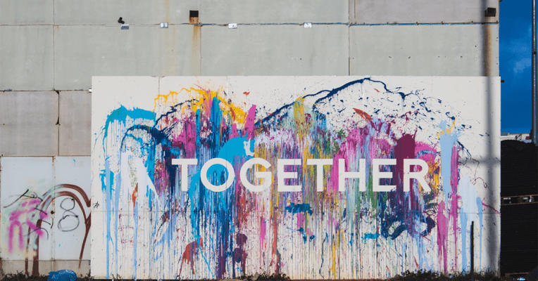 Inbound Marketing: Graffiti med teksten: Together