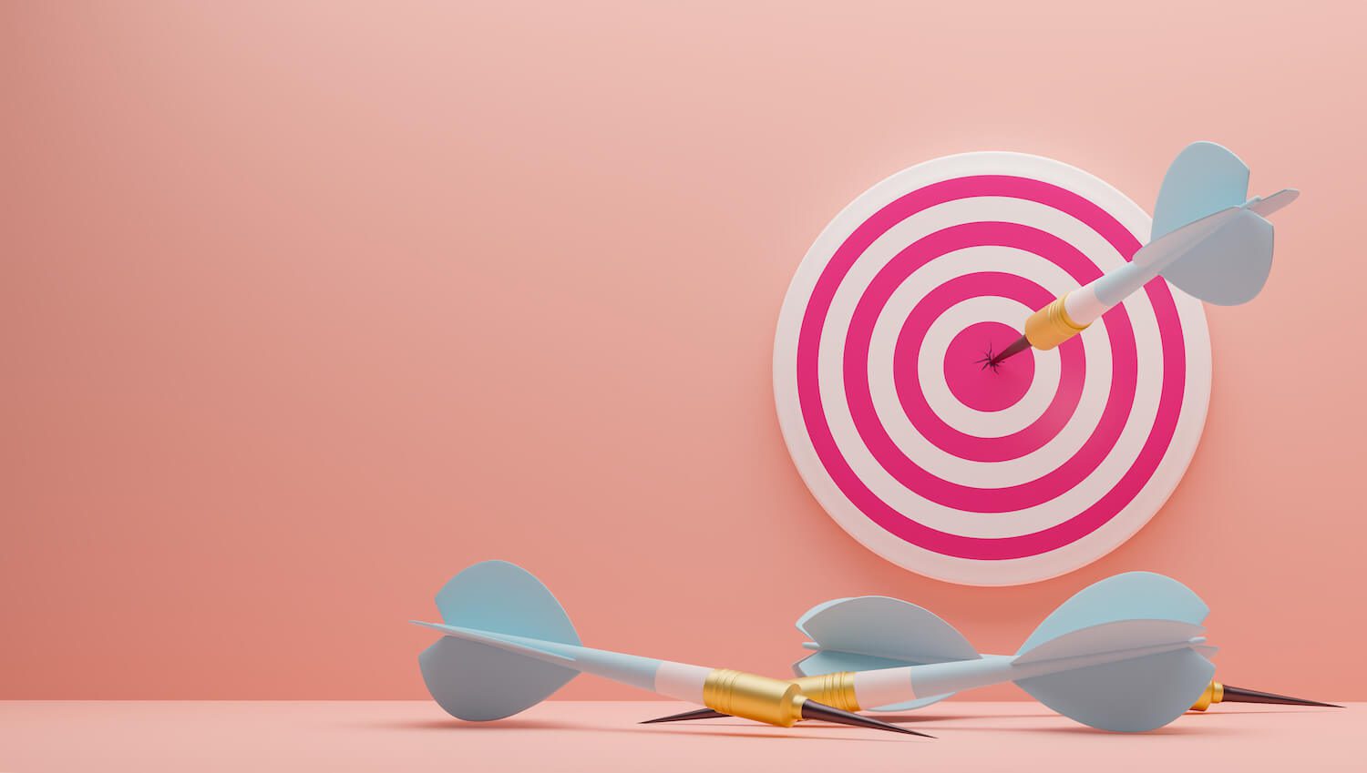 Illustrasjon for performance marketing, med darts og piler