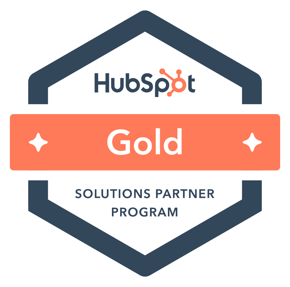 Stempel som viser Hubspot Gold partner