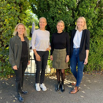 Monica Solberg og Kristin Dahl Hoffmann fra Posten/Bring sammen med Trine Visdal og Trine Kolbjørnsen fra Markedssjefene